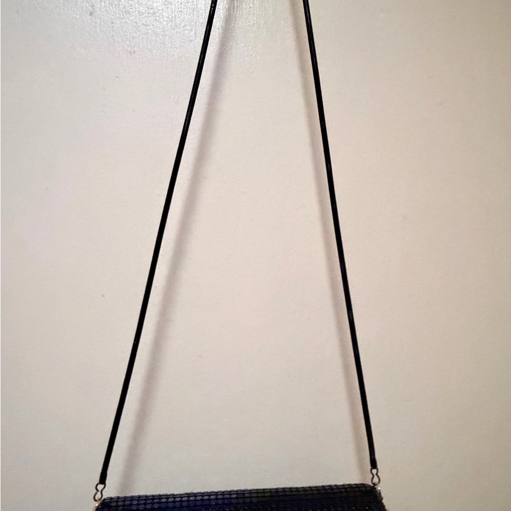 Vintage Black Sequin Evening Shoulder Bag/ Clutch with Gold Trim - Picture 9 of 12